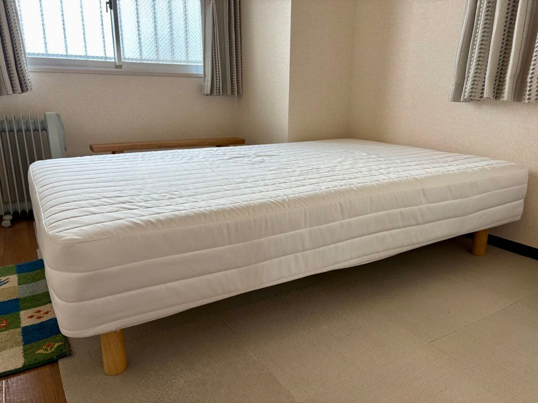 【無印良品】マットレス 高密度ポケットコイルセミダブル脚付き