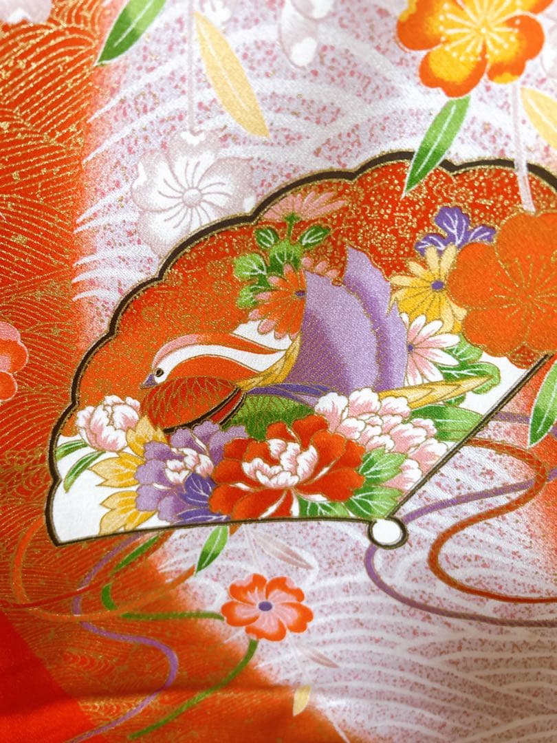 お買い得品♡七五三　7歳　女の子　フルセット　一式　朱色　黒　赤系