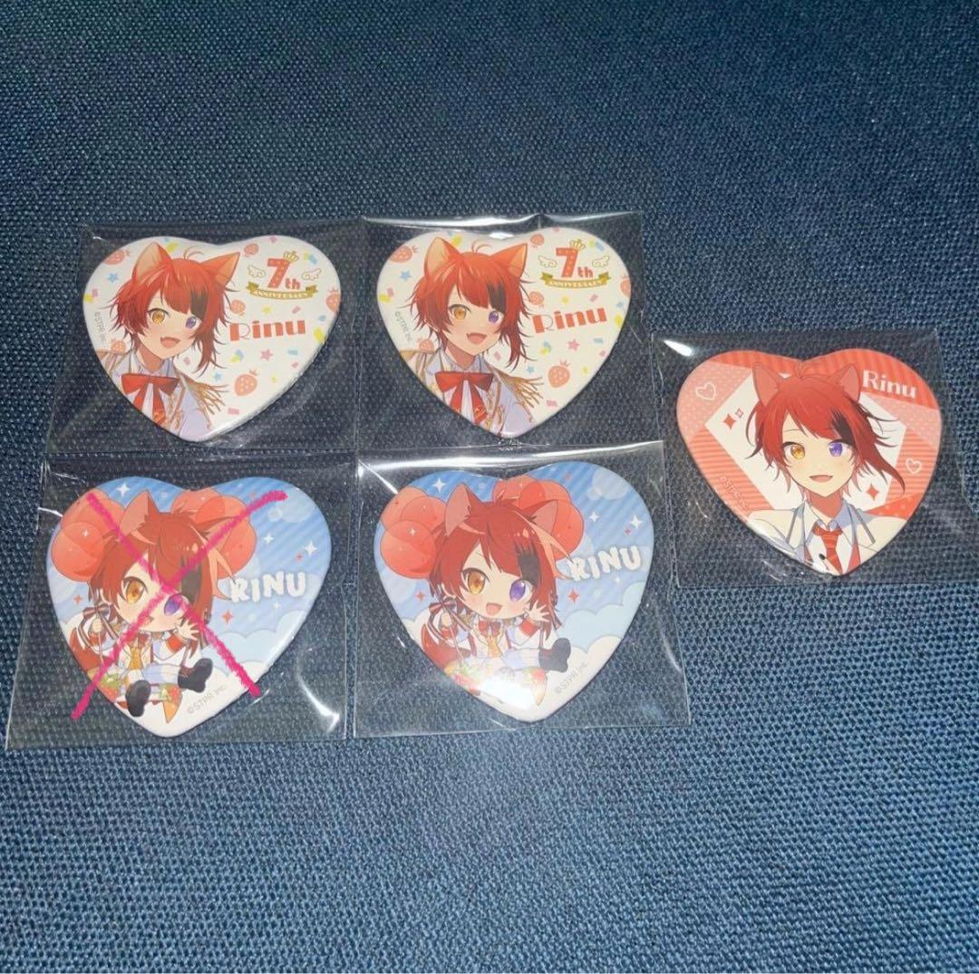 すとぷり 莉犬 7周年 ハート缶バッジ - メルカリ