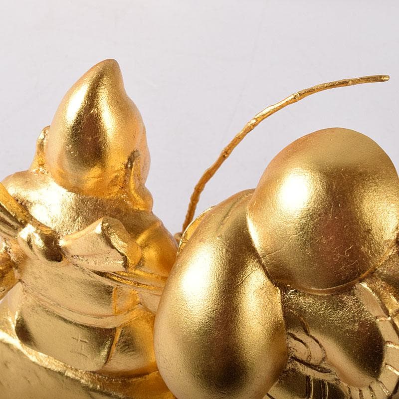 彫刻家　富永直樹作　銅鍍金　大黒天　恵比須像　七福神　2点　共箱　V　7606