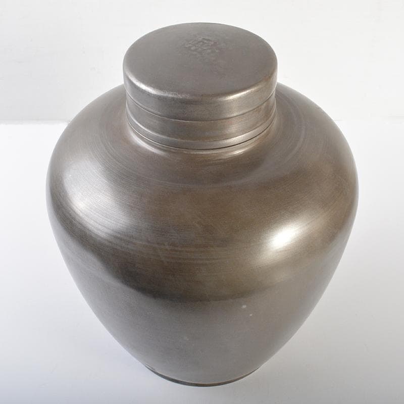 古錫　大茶壷　茶心壷　約8.48kg　御錫屋天下一美作守造銘　B　R6849B