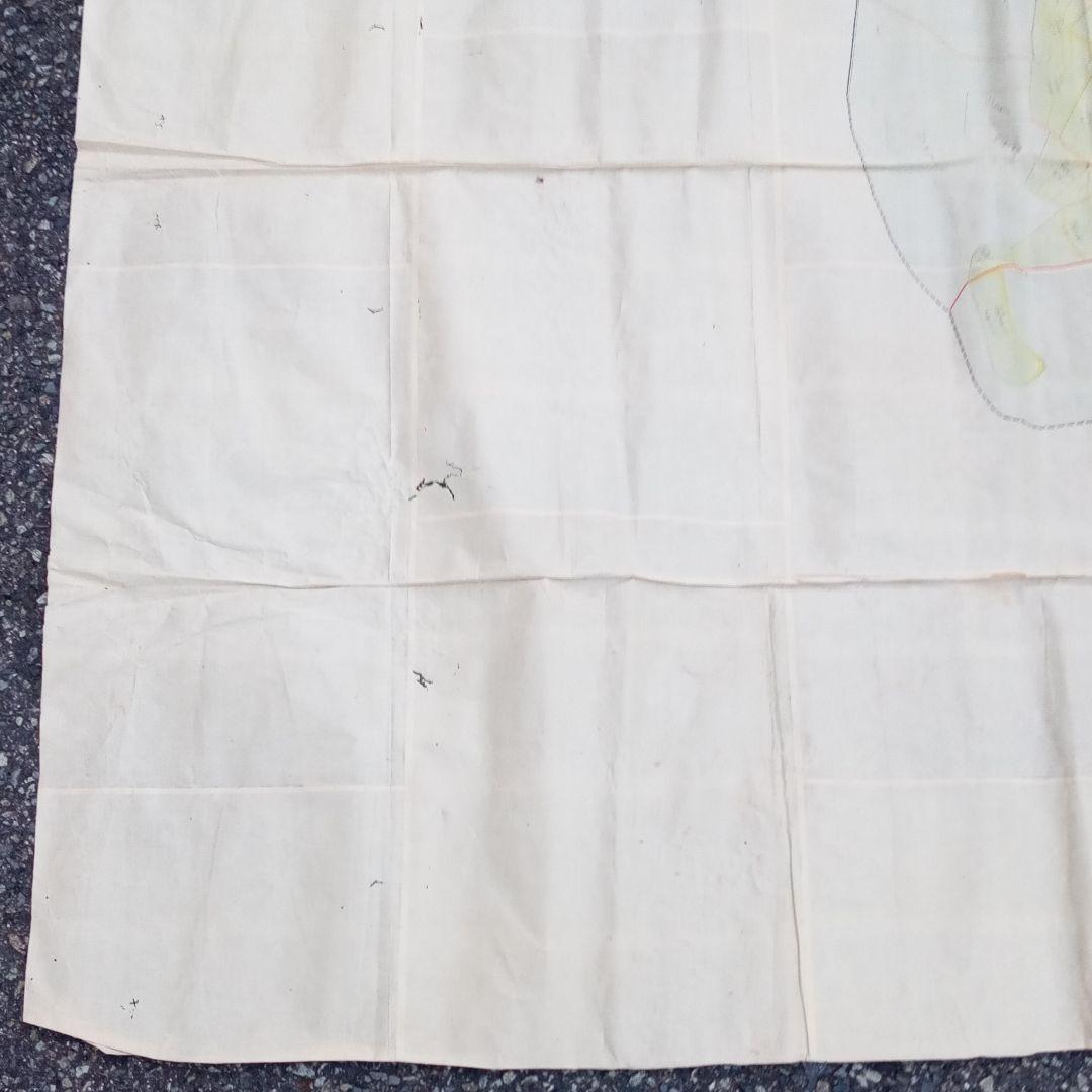 超特大 古地図 明治期 但馬國 七美郡 新屋村 全図 骨董 彩色