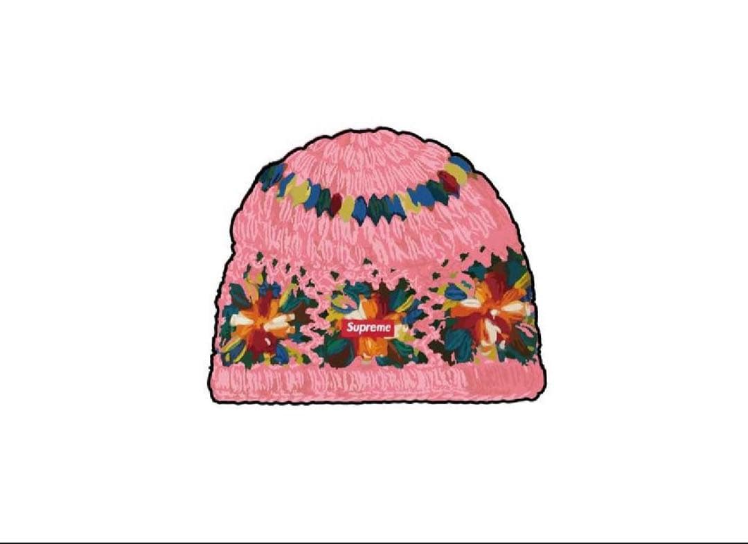 Supreme Crochet Beanie Pink