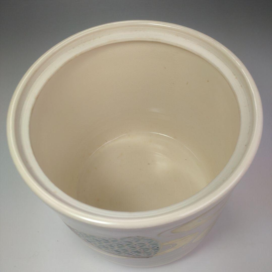 イ143 水指『鳴滝窯 橋本城岳造』『色絵扇面文 水指 共箱』