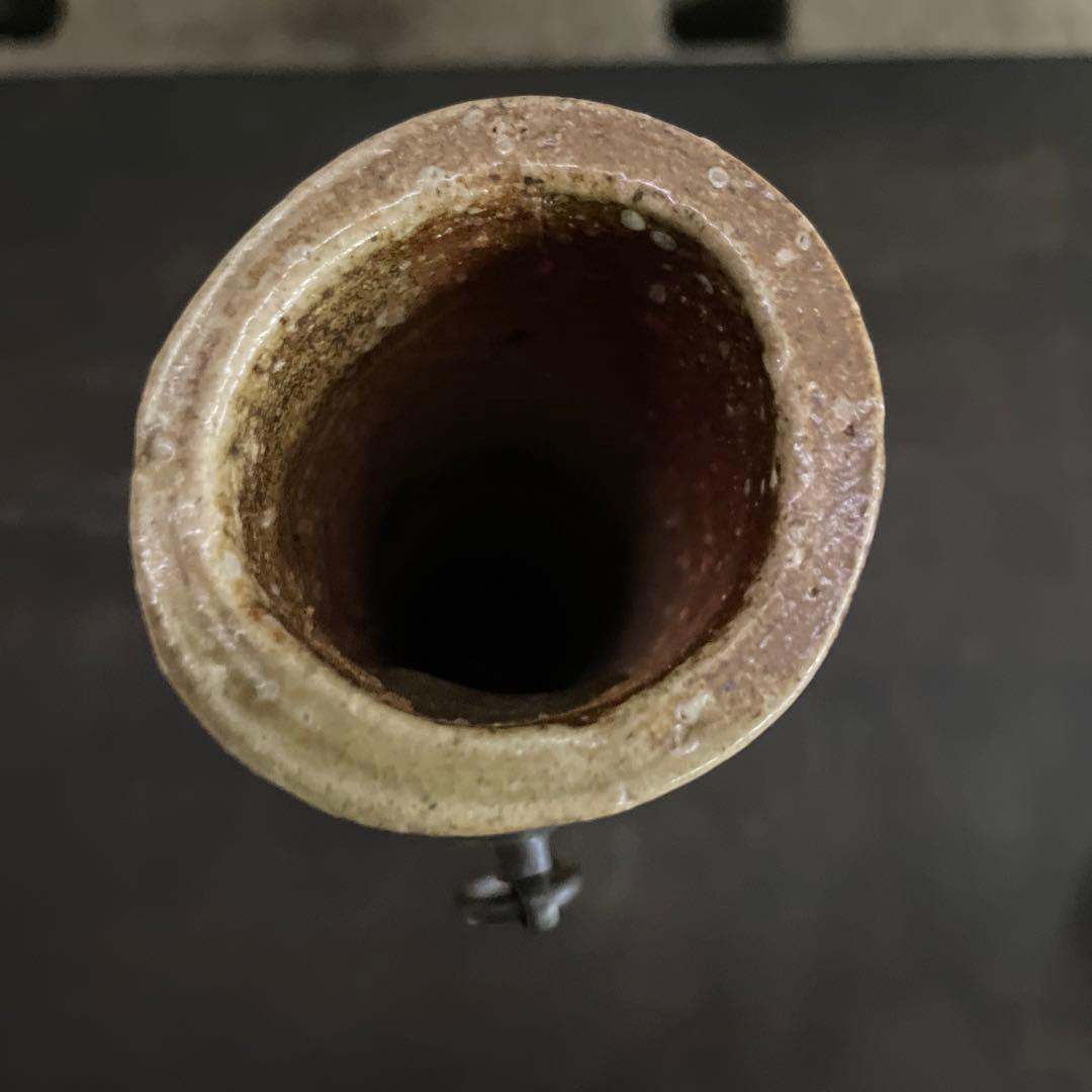 谷本光生　伊賀尺八花入　共布　共箱