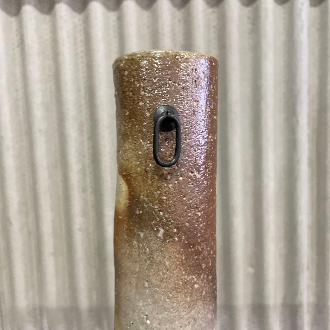 谷本光生　伊賀尺八花入　共布　共箱