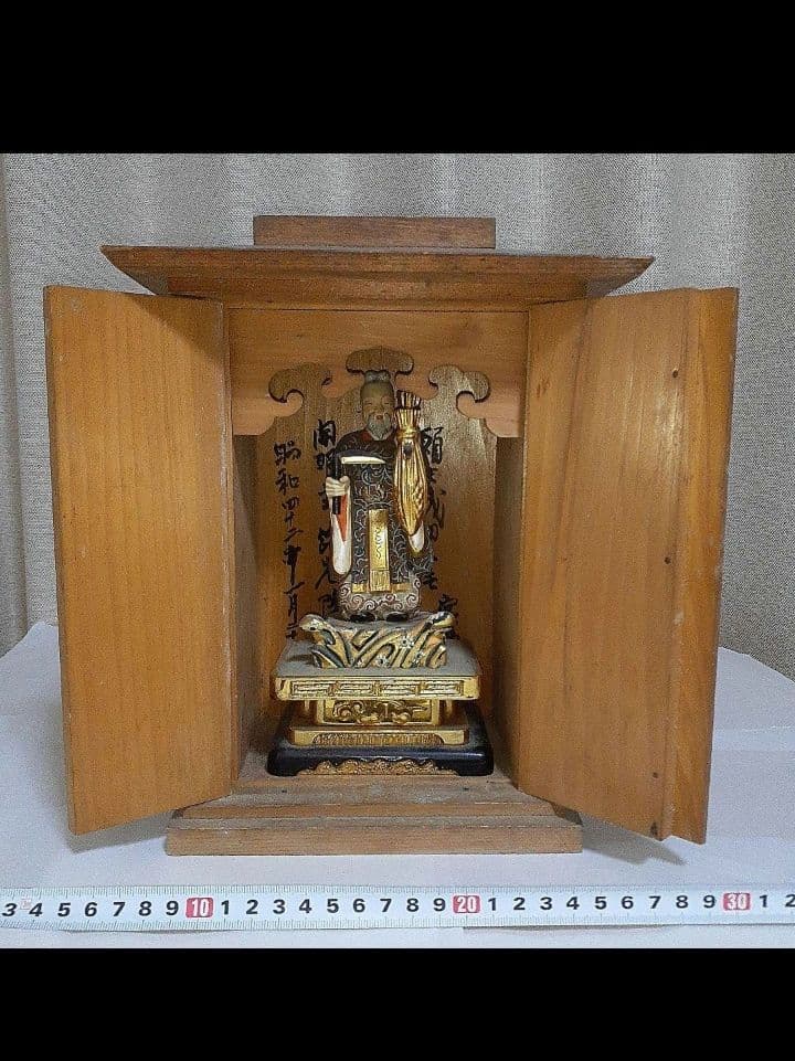 極彩色 稲荷明神 仏像 神像 厨子 美術品・アンティーク・コレクション