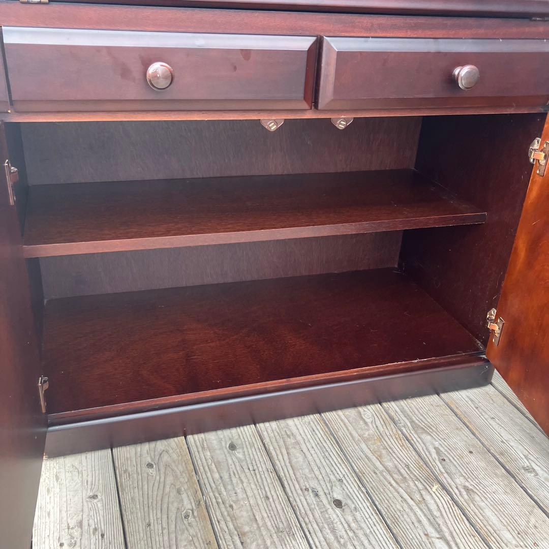 上ヶ嶋木工 旭川家具 英国クラシック 木製ライティングビューロ サイド