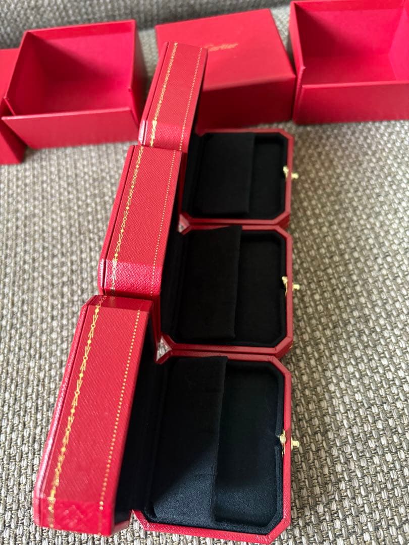 現行品 美品カルティエ ピアス イヤリング 空箱 ケース 3セットの通販