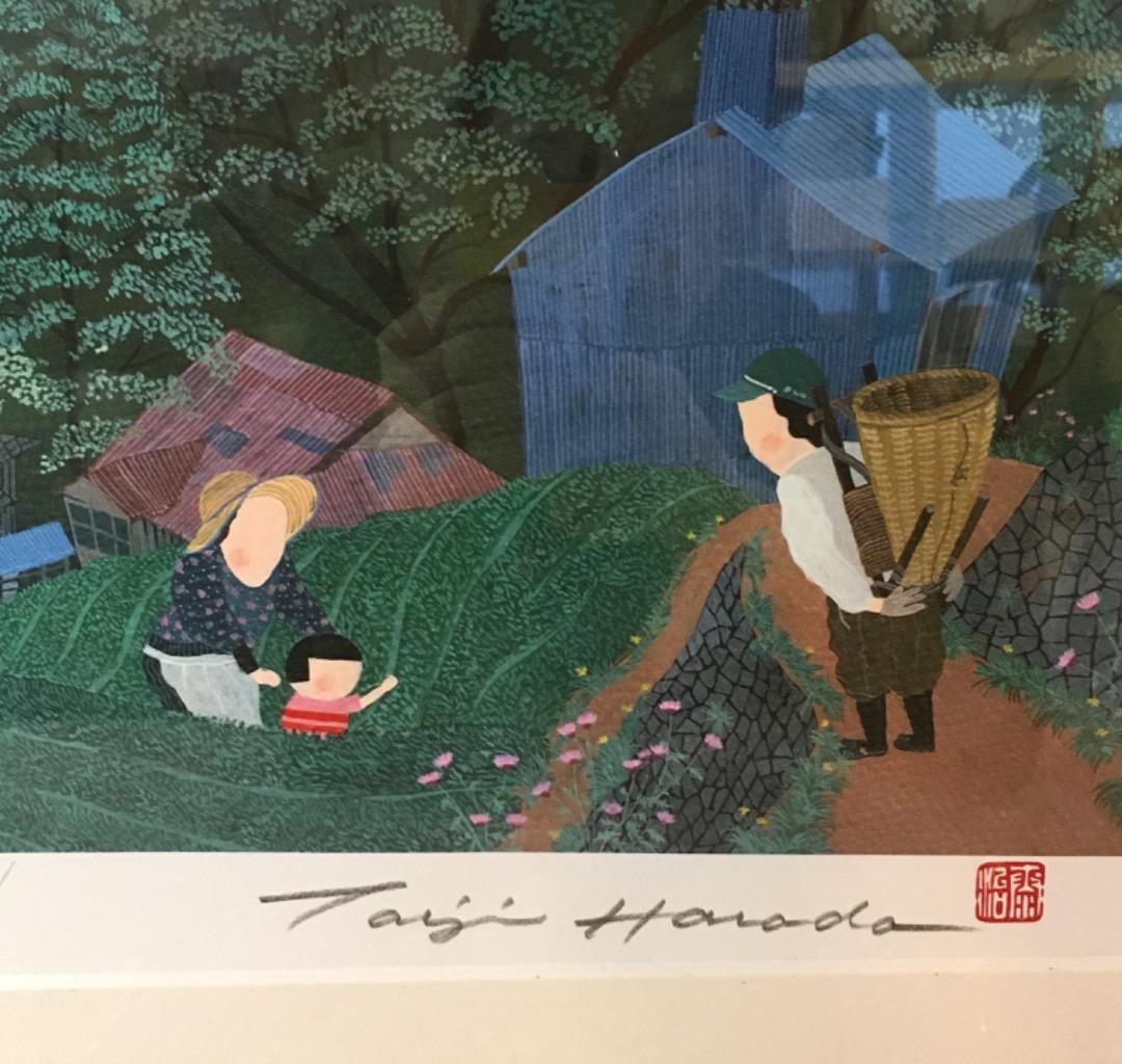 ○原田泰治 ふるさとの四季 夏 第Ⅴ集 1989年 4枚組の内の一枚 額装