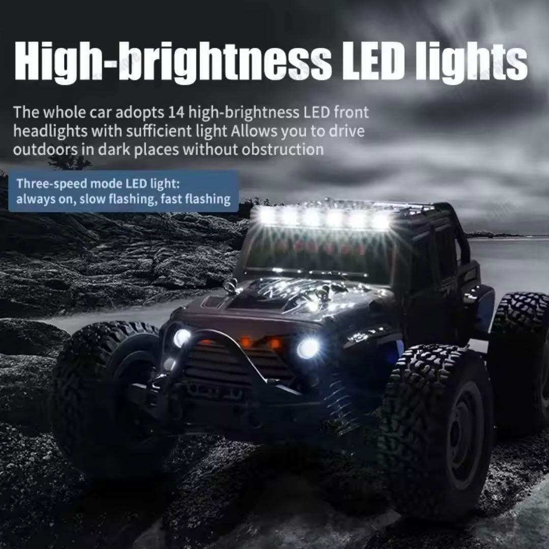 16103 高速 RC 50km/h 1/16 4WD LED ヘッドライト付き