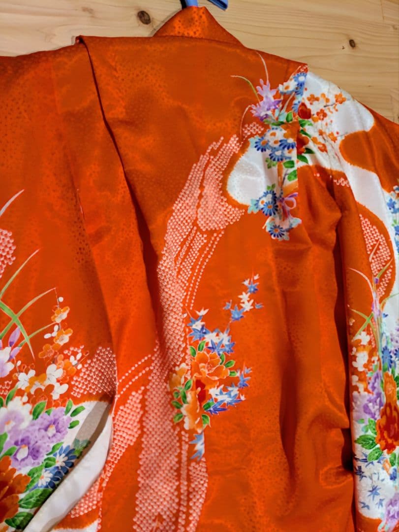 七五三　7歳　着物、肌襦袢、はこせこ、帯フルセット