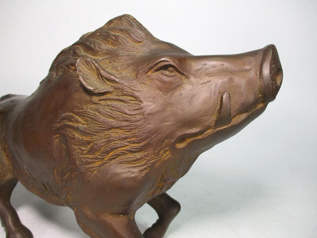 ブロンズ像 鋳銅 猪像 雅車 作 無病息災 子孫繁栄 縁起物 置物 いのしし