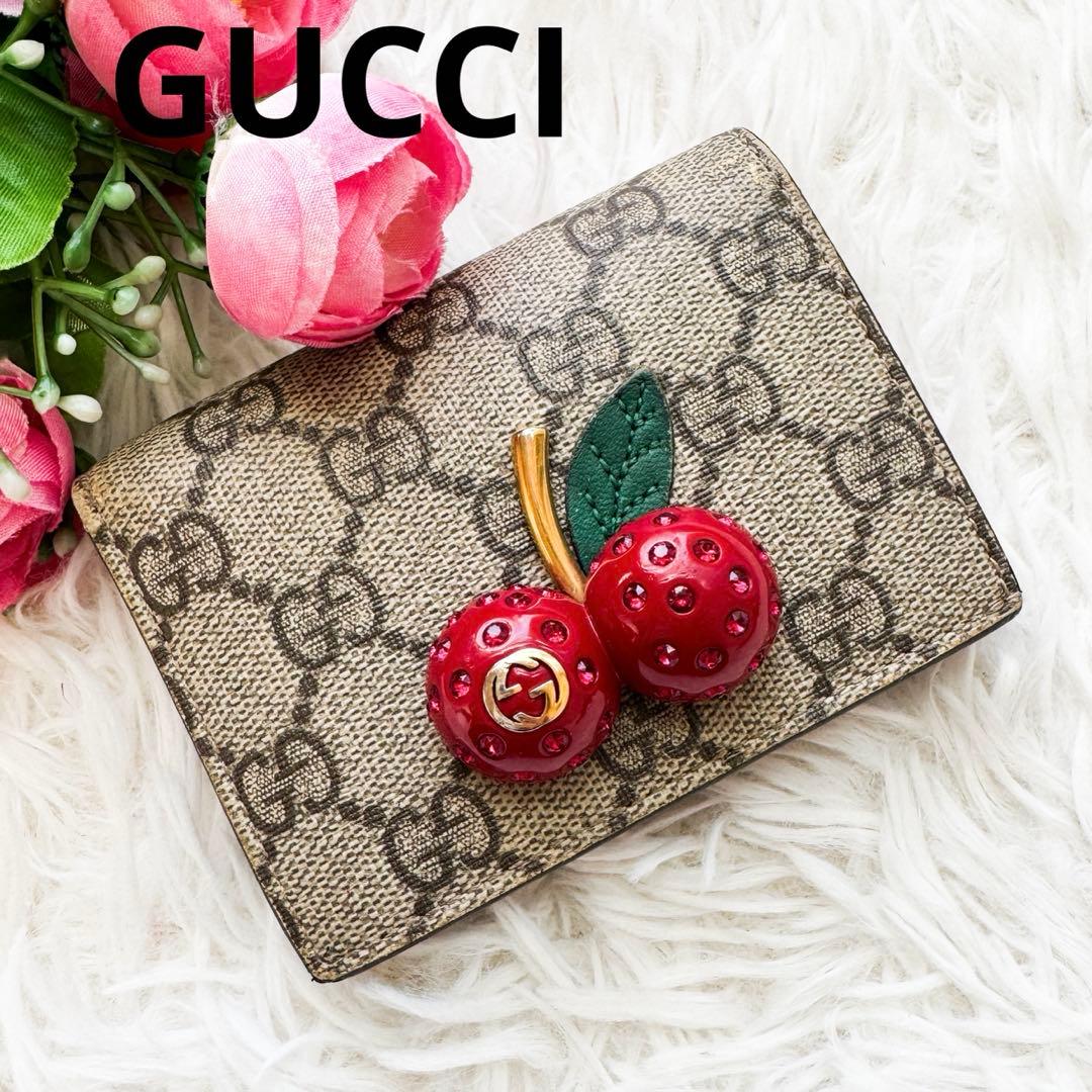 グッチ 折り財布 さくらんぼ インターロッキング GGシュプリーム