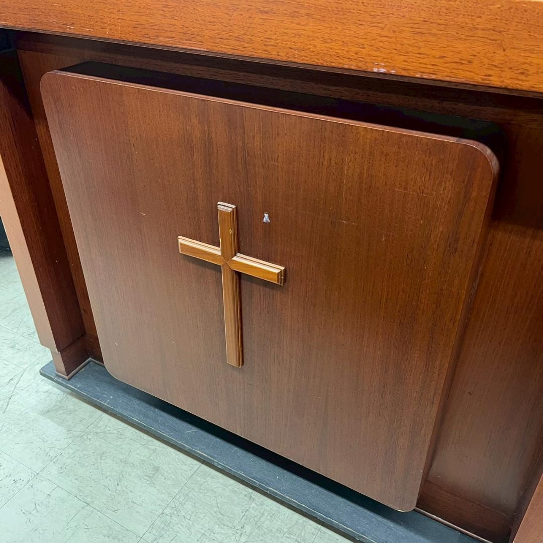 K◇ 中古 講壇 教会家具 教会用品 説教台 講演台 講義台 宗教 木製