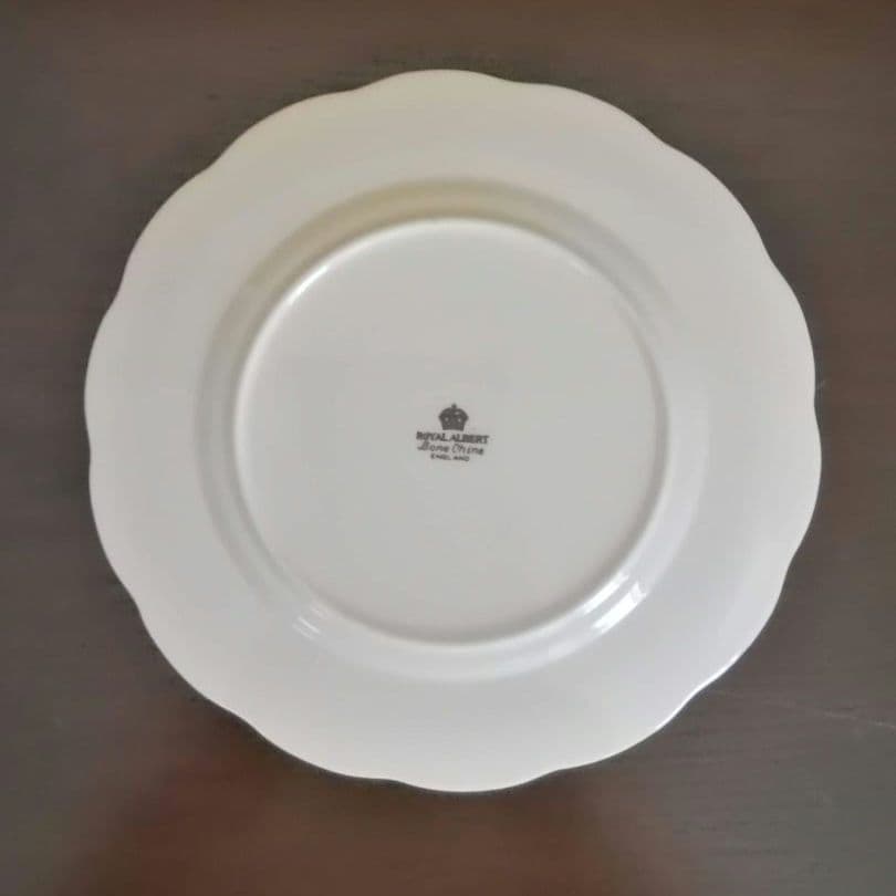 逸品 朱地アールデコ様式 ケーキ皿 飾り皿 ロイヤルアルバート 英国 1917年