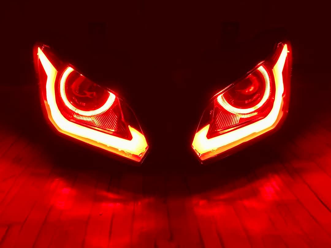 NINJA250 カスタムヘッドライト ZX-6R ニンジャ250 イカリング - メルカリ