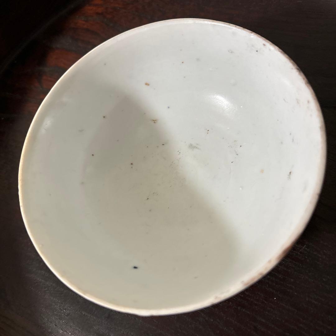 古伊万里丸文染付　茶碗1点　湯呑み　くらわんか　江戸時代　白磁　検:白洲正子李朝