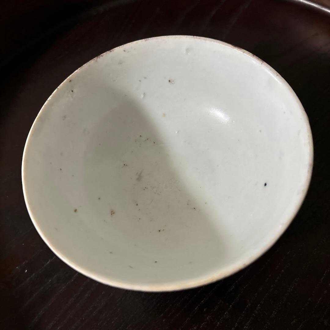 古伊万里丸文染付 茶碗1点 湯呑み くらわんか 江戸時代 白磁 検: