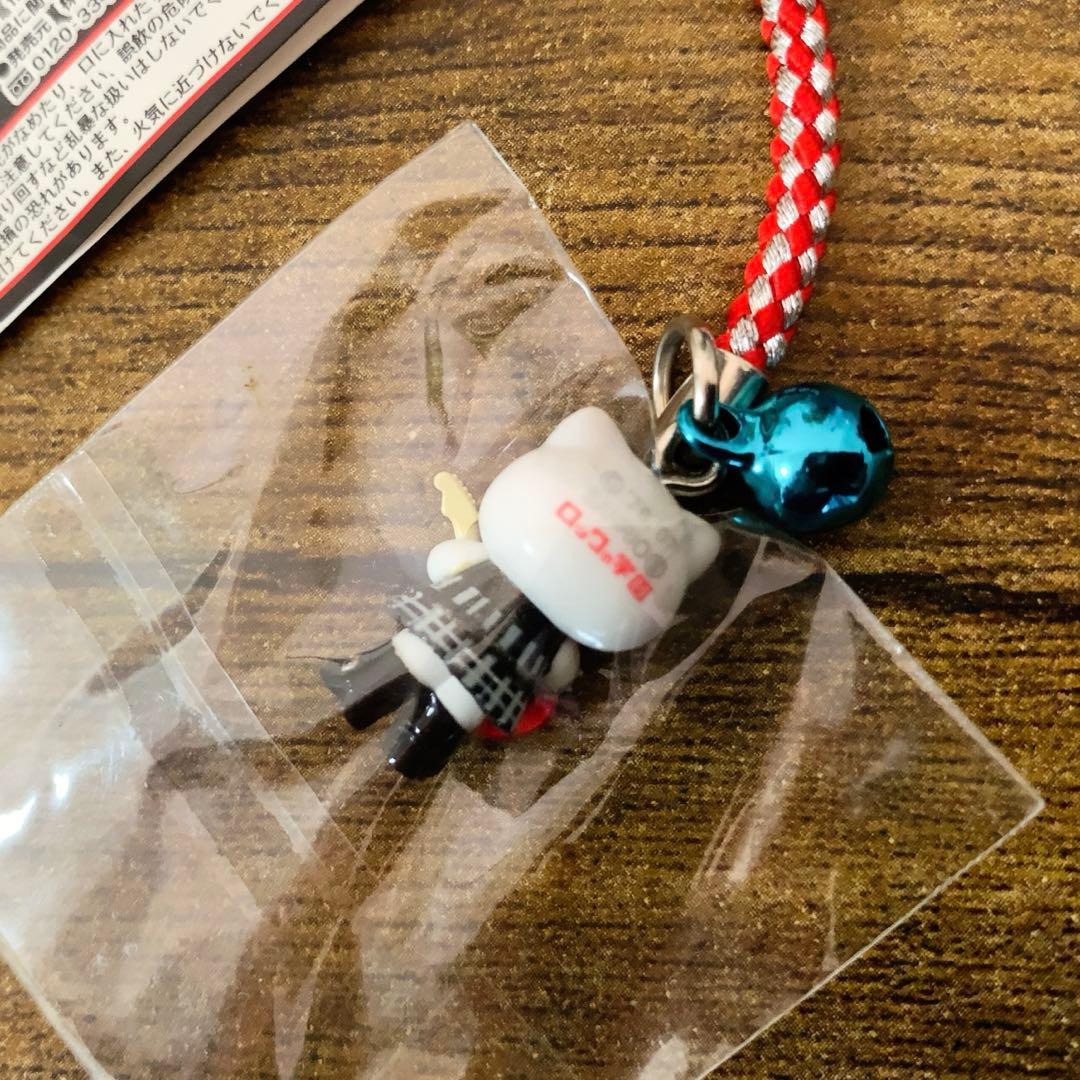 希少レア　ハローキティ ご当地 限定 ストラップ ロックの学園バージョン 根付