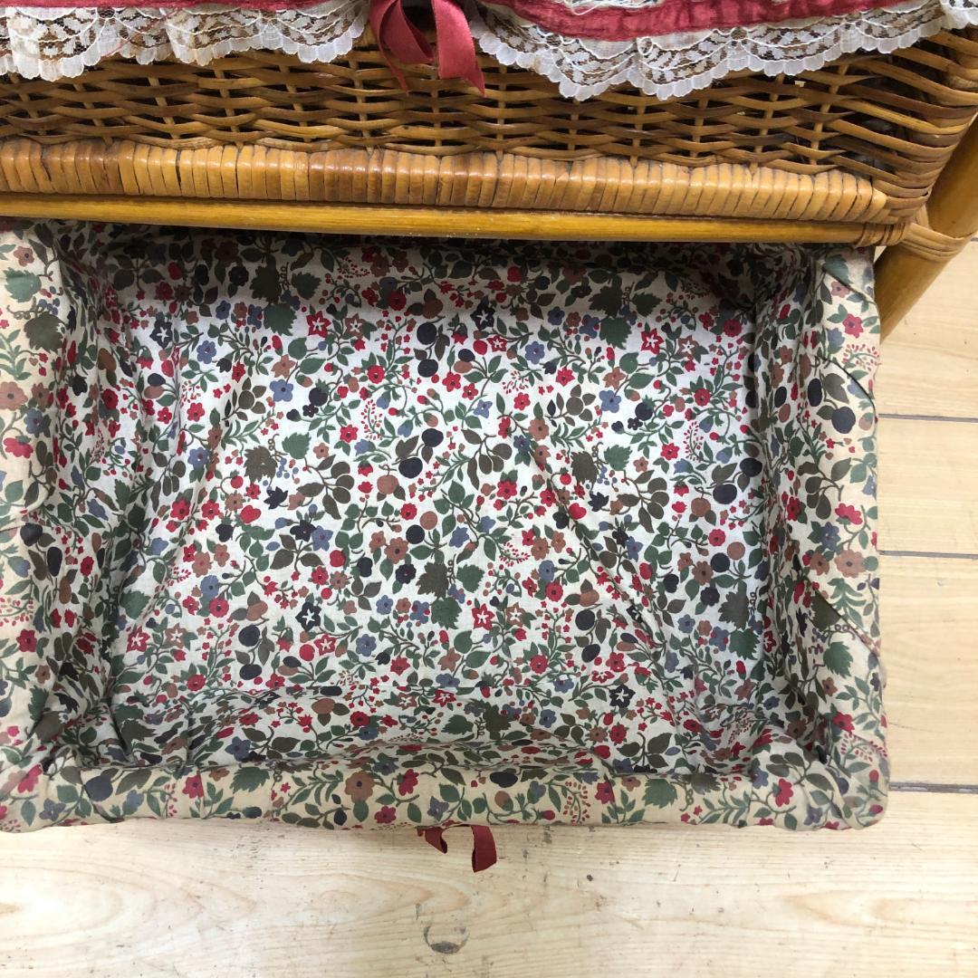 送料込】ラタン 籐 ヴィンテージ収納 4段チェスト アンティーク 250708