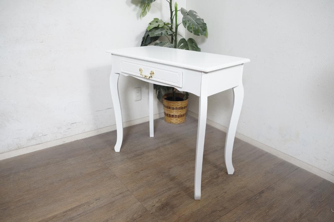 kokoro様専用 猫脚デスク 引き出し 金取っ手 ホワイト - メルカリ