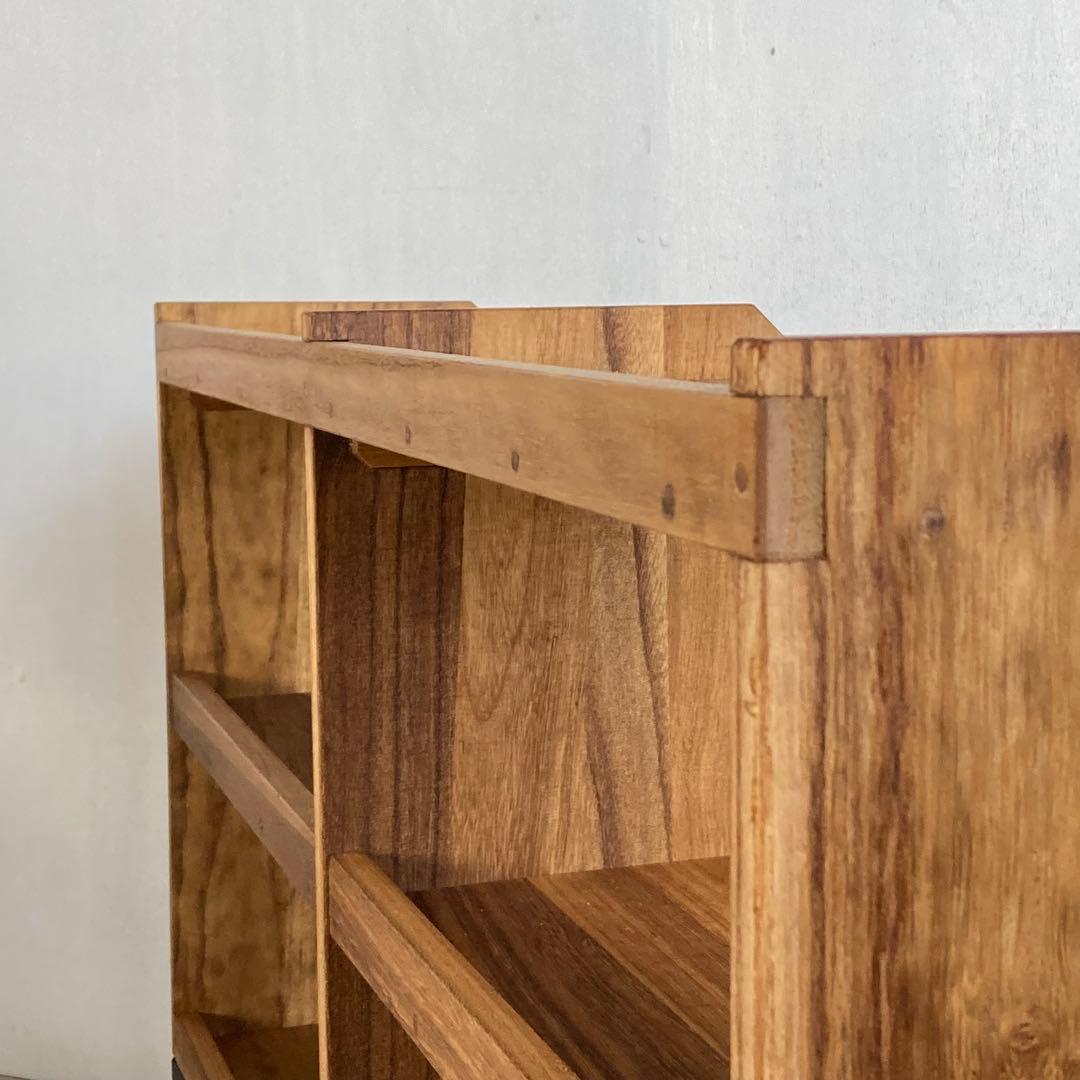 古い木製 オープンラック 鉄脚 木製棚