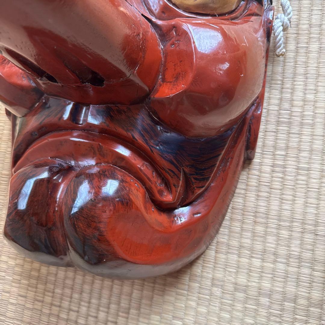 超大型 天狗お面 木彫 アンティーク 壁掛 工芸品 魔除け 縁起物 骨董 守神