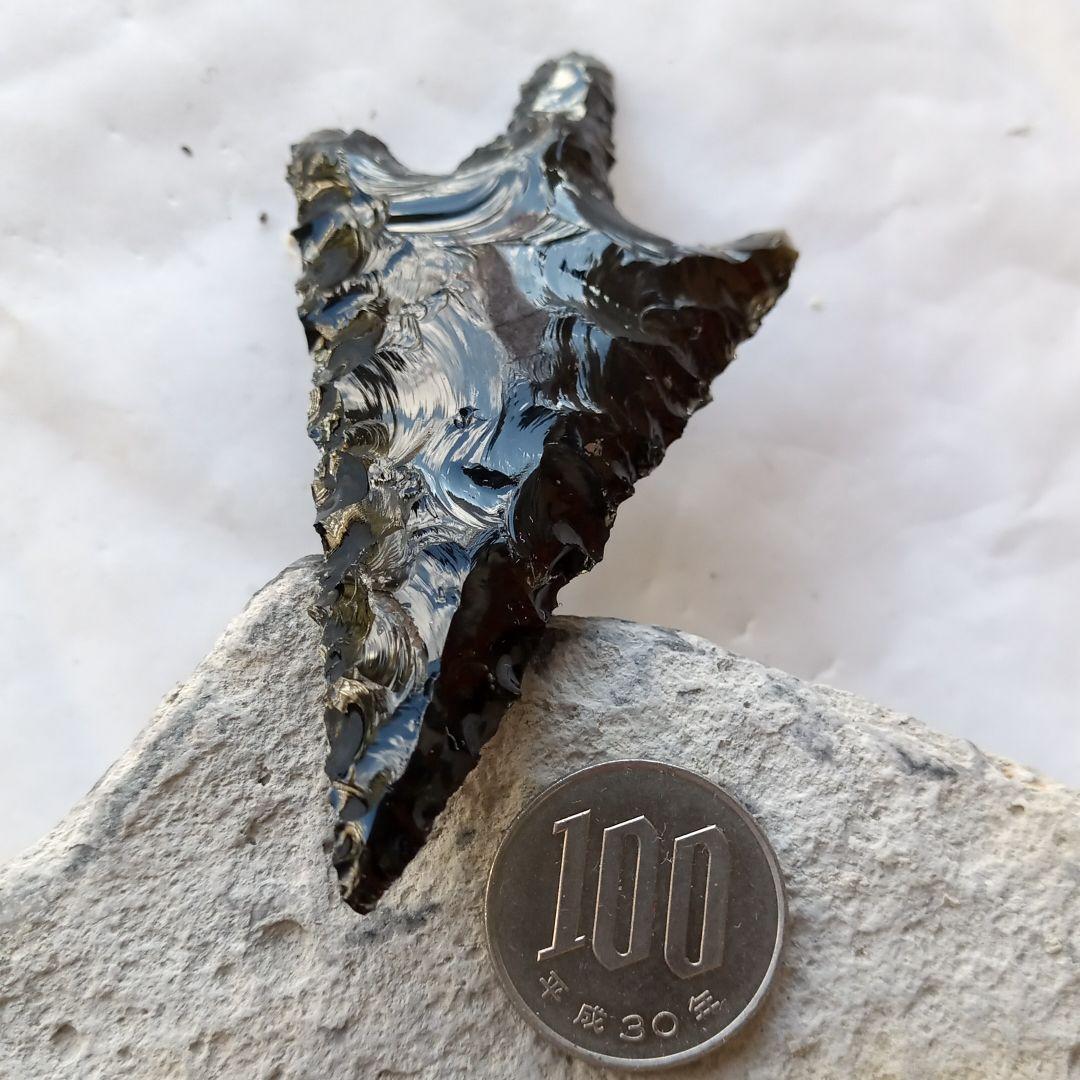 旧石器 有舌尖頭器 黒曜石 模写 サンプル 199