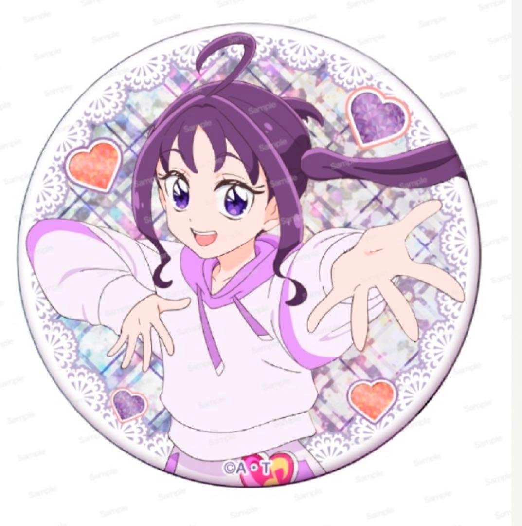 キミとアイドルプリキュア ホログラム 缶バッジ キュアキュンキュン 紫