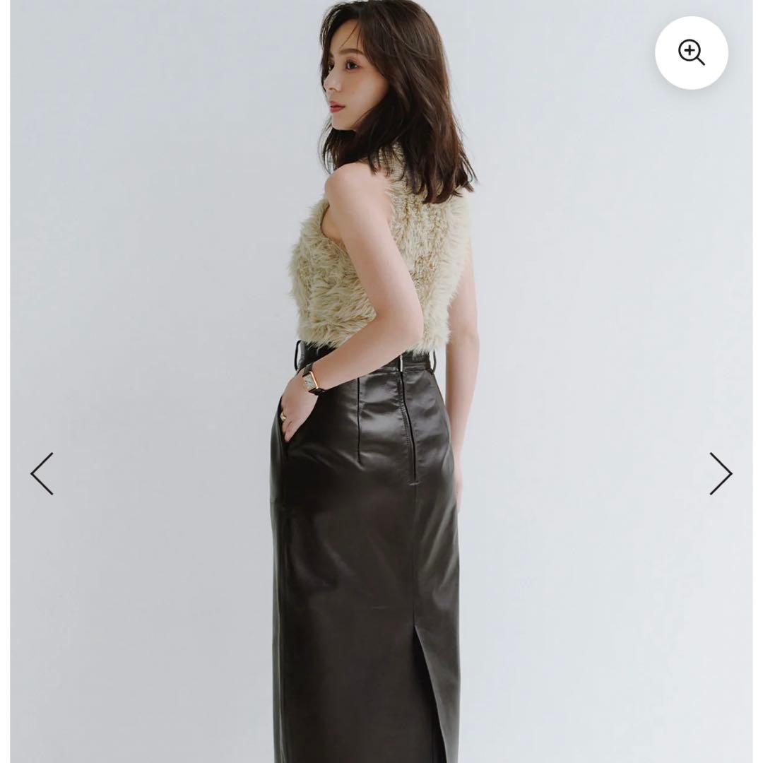 【美品】anuans ファーライクノースリーブニットトップス