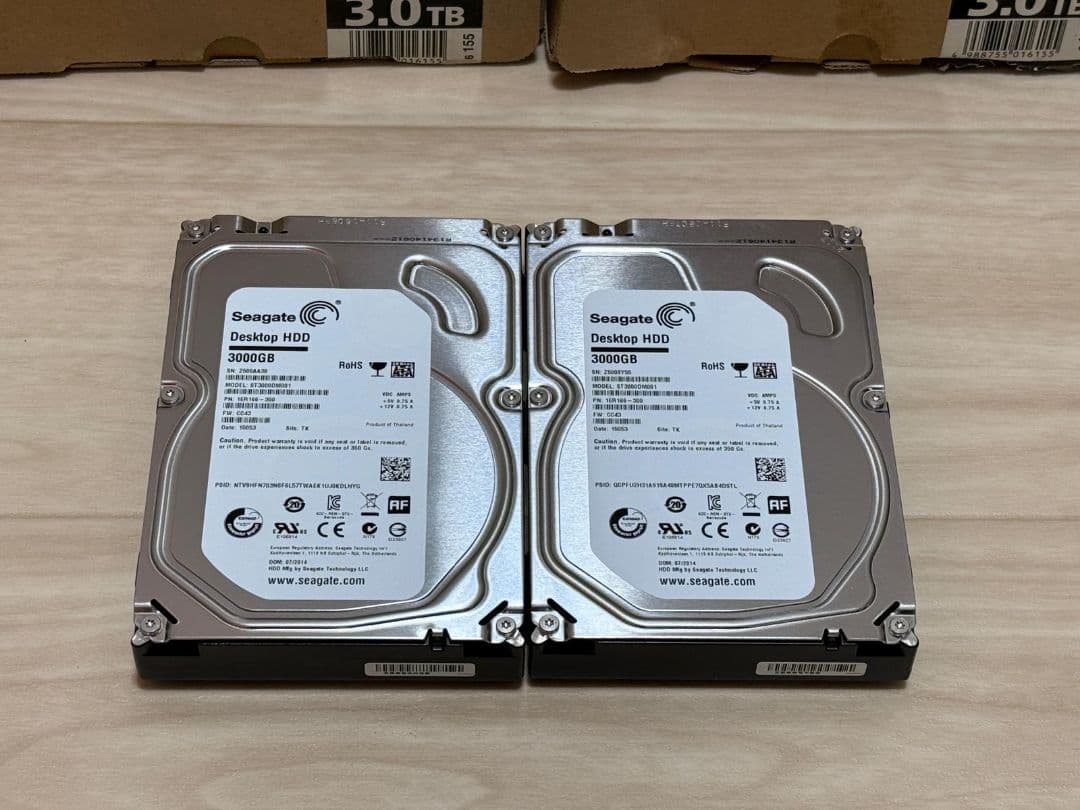 Seagate HDD 3.0TB 2台セット3+3 TB SEAGATE 3.5インチ3TB HDD（