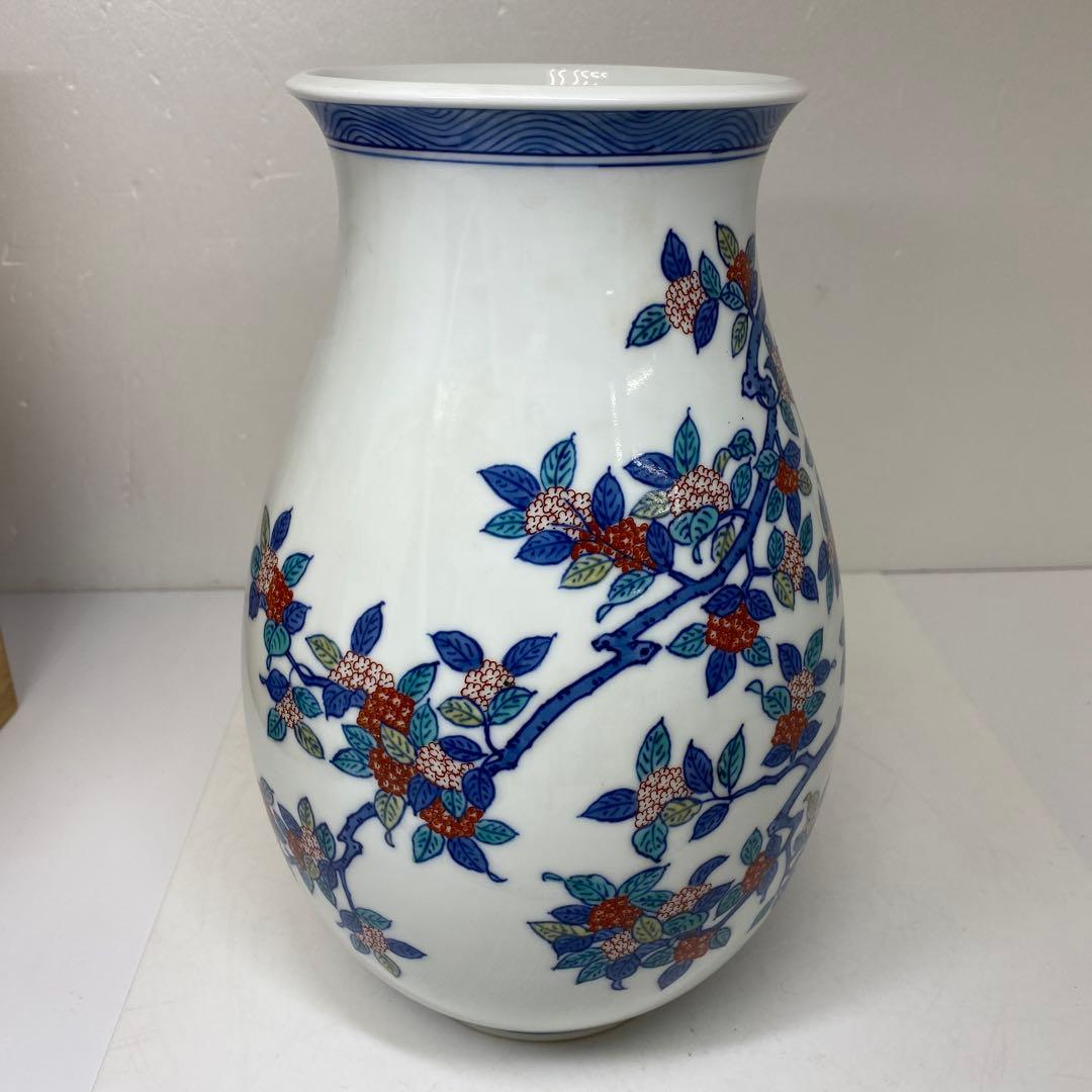 今泉今右衛門　花入　共箱　高さ約28.1㎝ タニト　東さ7-0310③