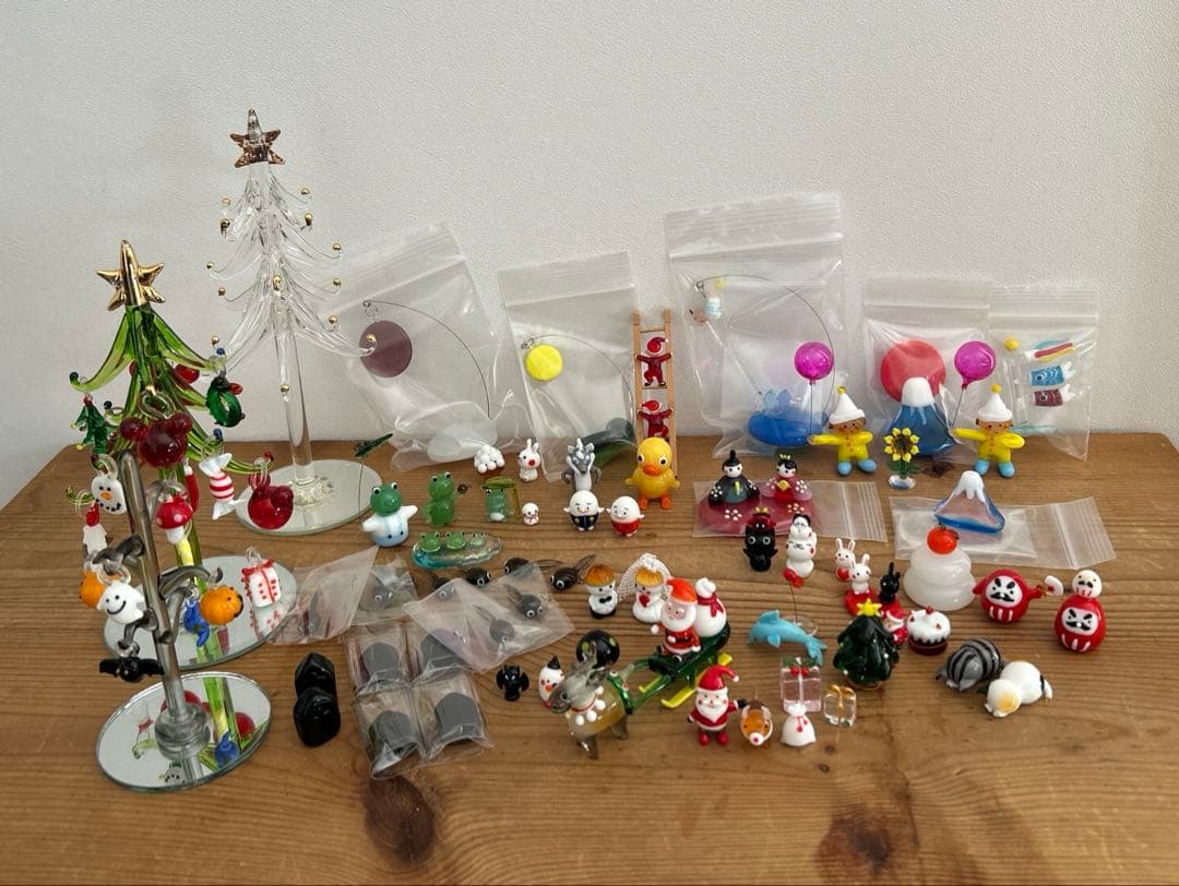 ガラス細工 新品 クリスマス ツリー ハロウィン ダルマ ひなまつり