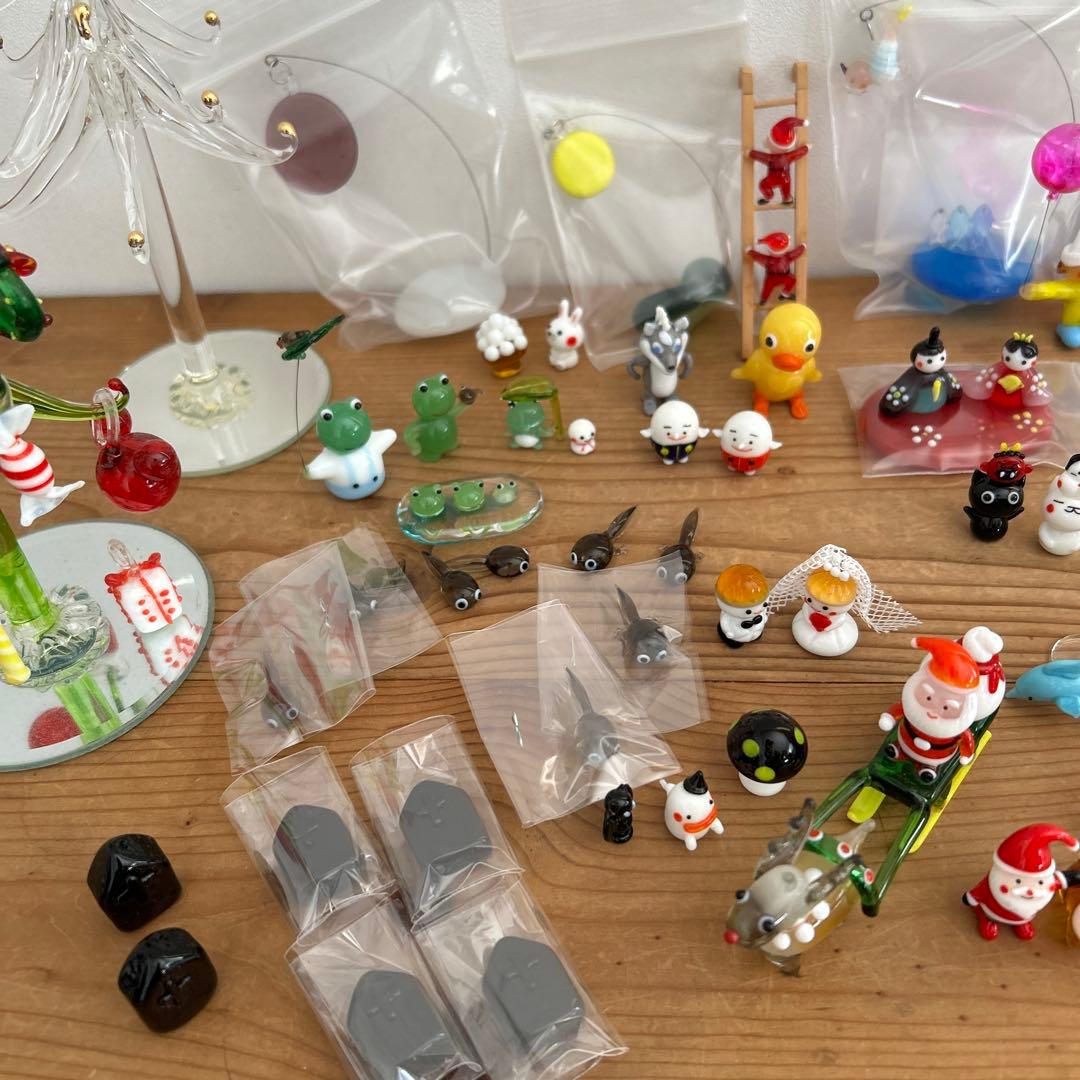 工芸ガラス 安田公子作 透硝子 切子杯 ぐい呑 共箱 V 9491 工芸ガラス