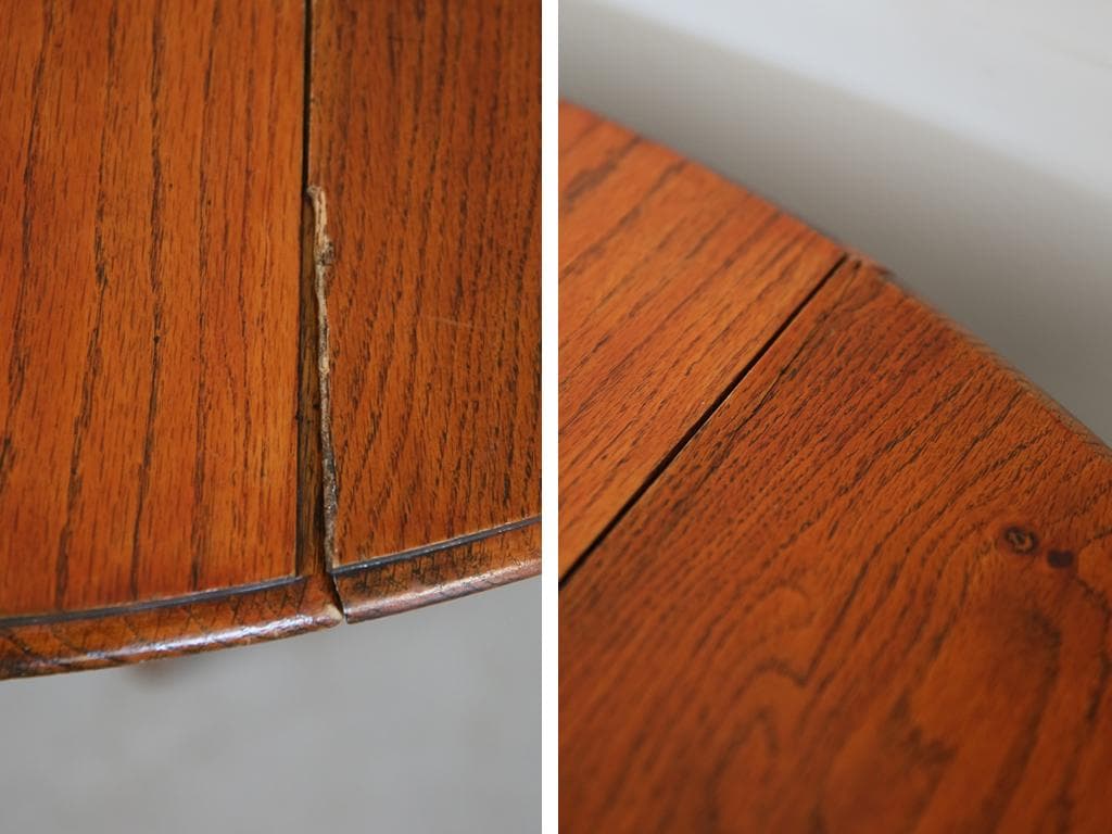 英国アンティーク木製ゲートレッグテーブル/ダイニング机バタフライ(91-121)