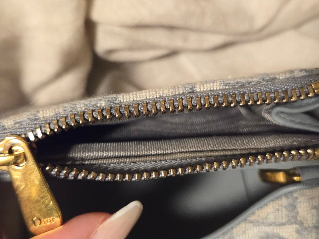 【美品】Dior Saddle Lotus ウォレット（グレー）