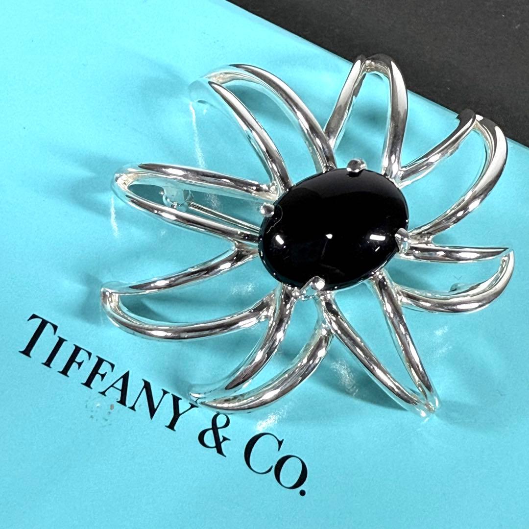 ティファニー ブローチ ファイヤーワークス シルバー925×オニキス 箱