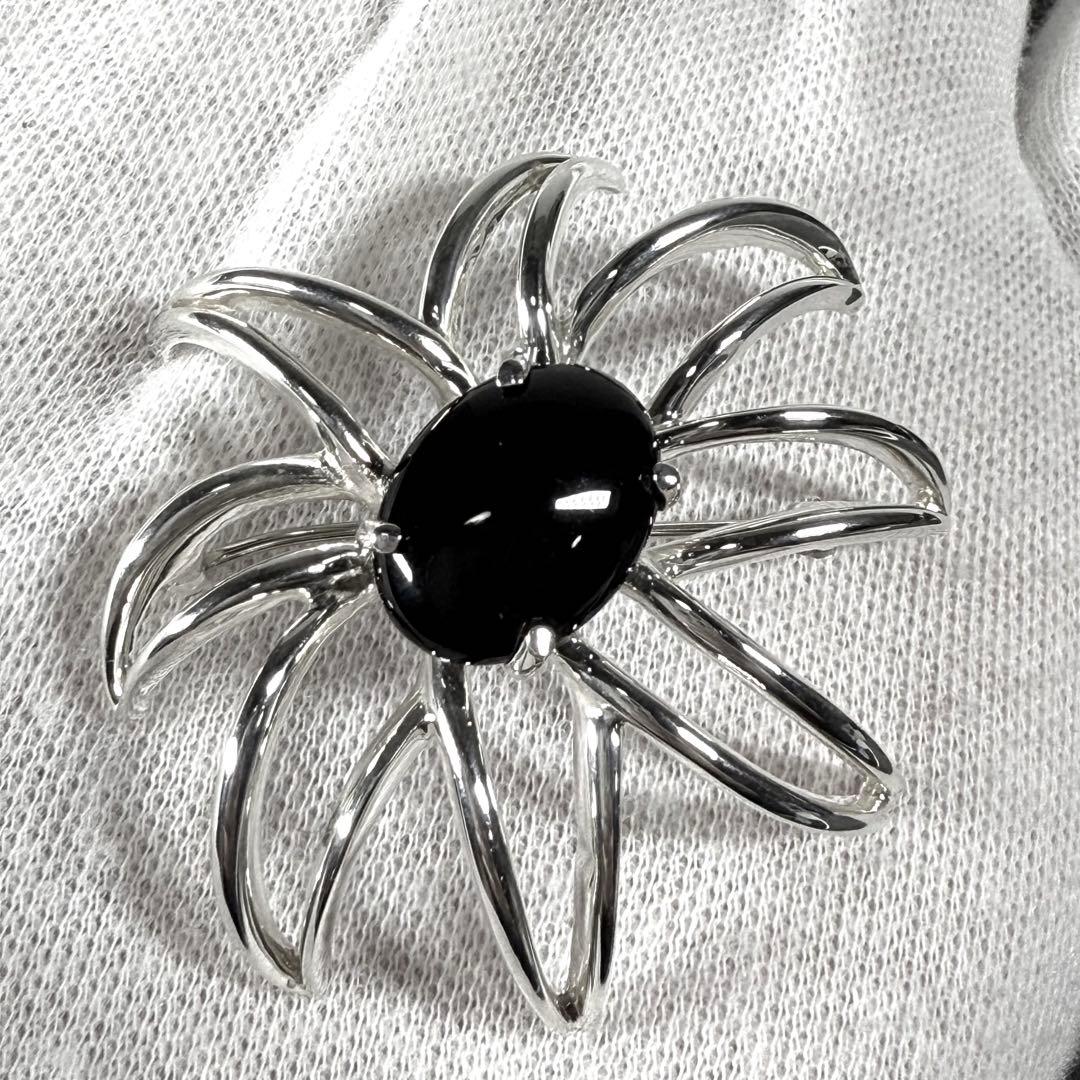 ティファニー ブローチ ファイヤーワークス シルバー925×オニキス 箱