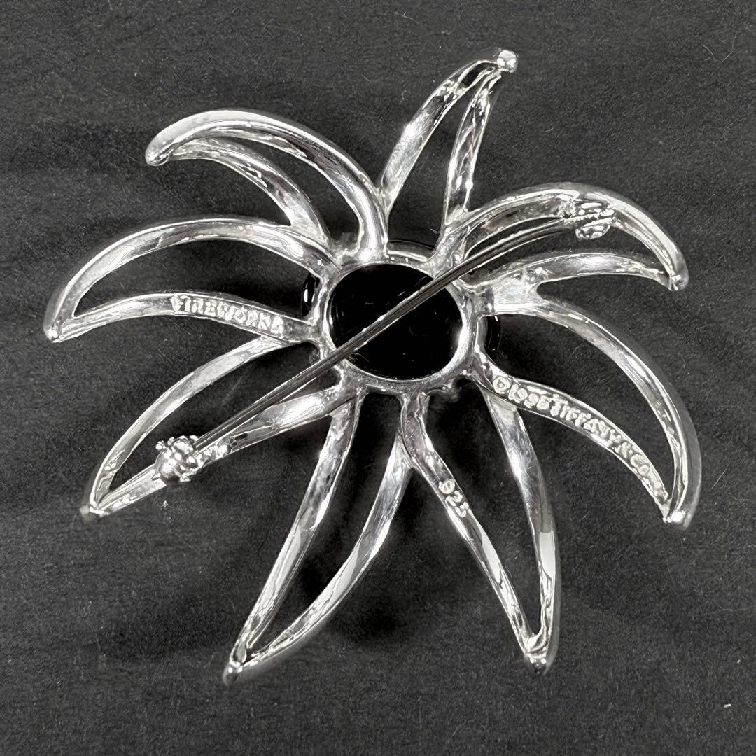 ティファニー ブローチ ファイヤーワークス シルバー925×オニキス 箱