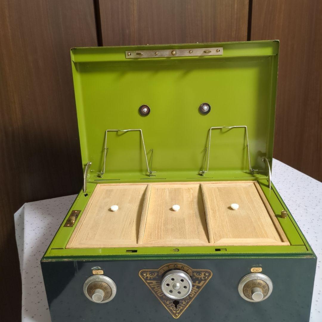 週末割 アンティーク ITOKI 手提げ金庫 ベル付き MADEIN JAPAN