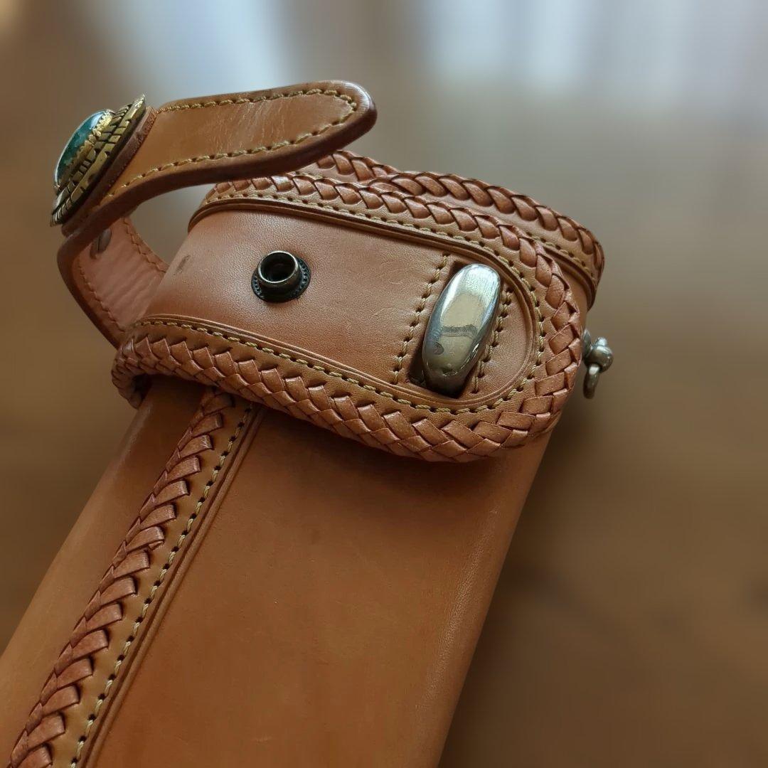 GODANEレザー編み込み長財布 ベージュ