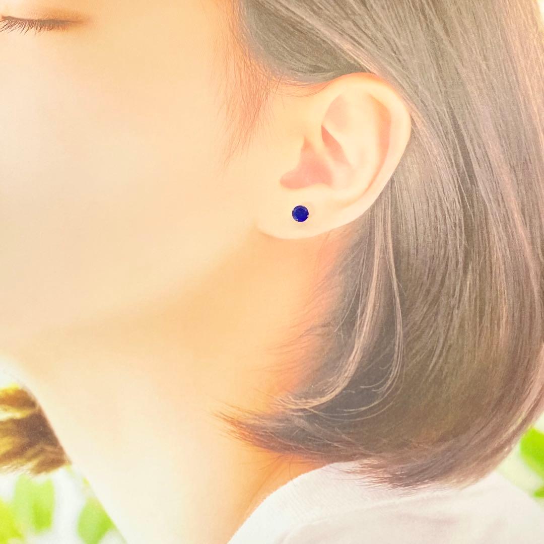 プラチナ Pt900 pt 【日本製】 天然石 ブルーサファイア ポストピアス