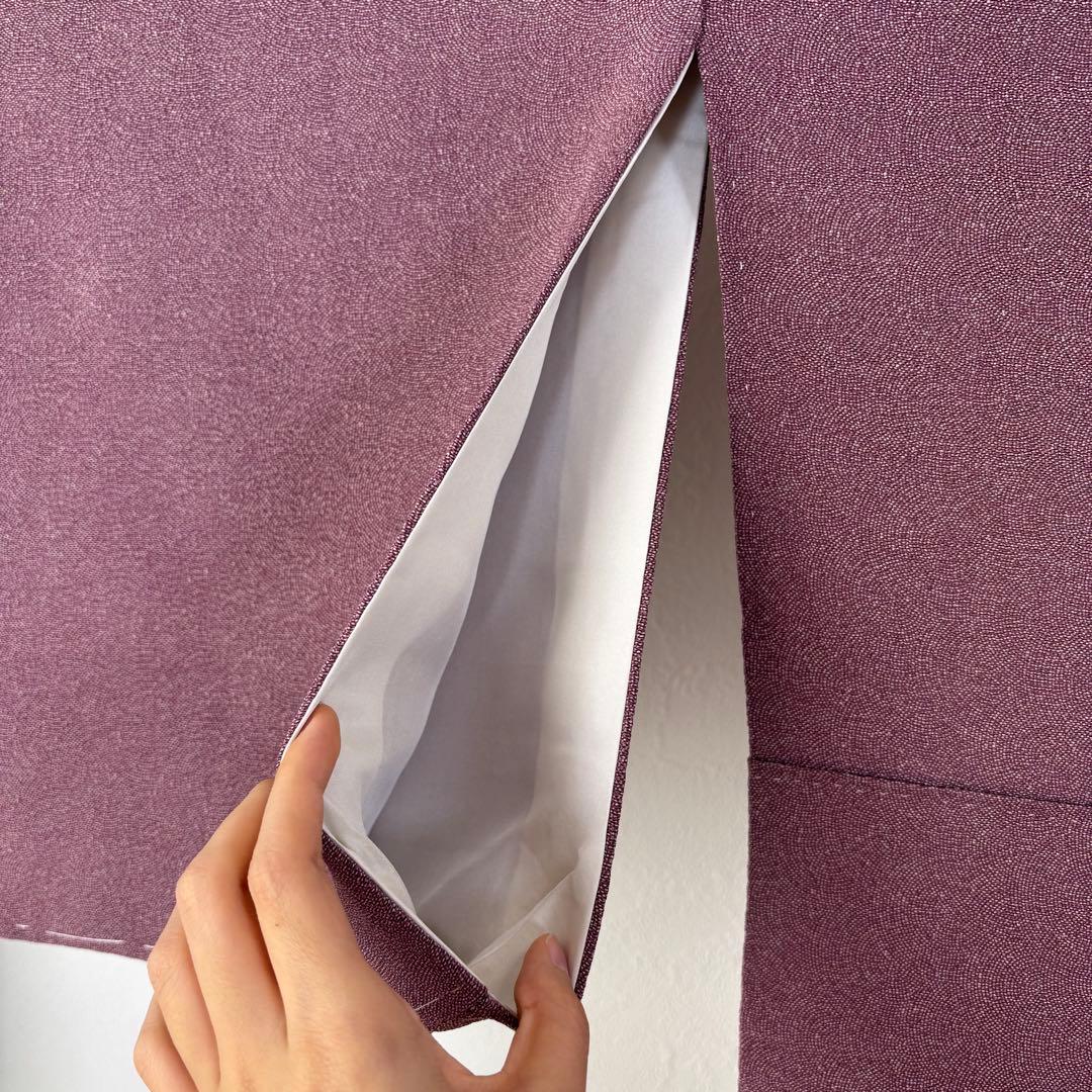 小紋 フルセット 着物 正絹 縞模様 粋 普段着物 共布付き しつけ糸付き N2