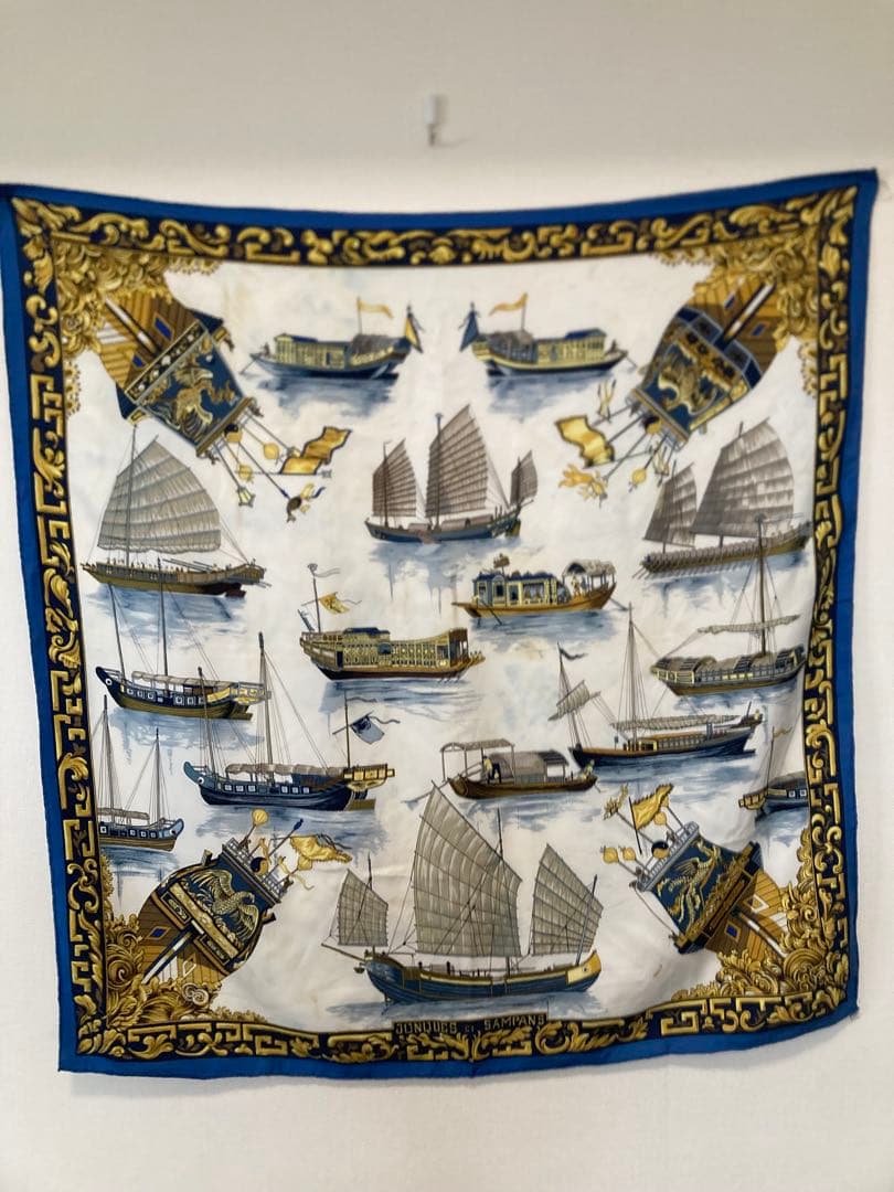エルメス 船デザイン スカーフ 90cm x 90cm
