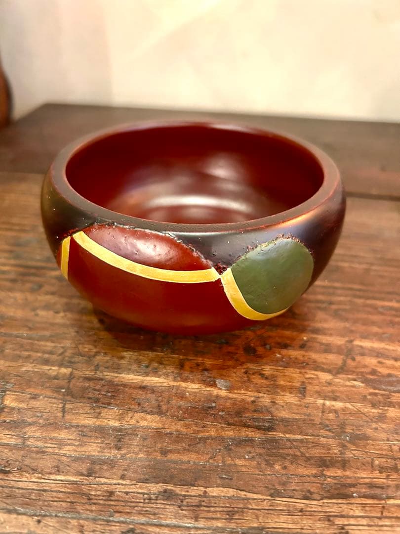 [新品未使用品] 漆器 椀 さじスプーン付き 多彩なストライプ