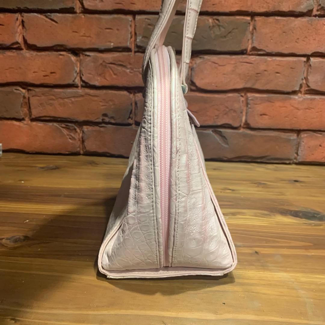 JRA ピンク ハンドバッグ クロコダイル