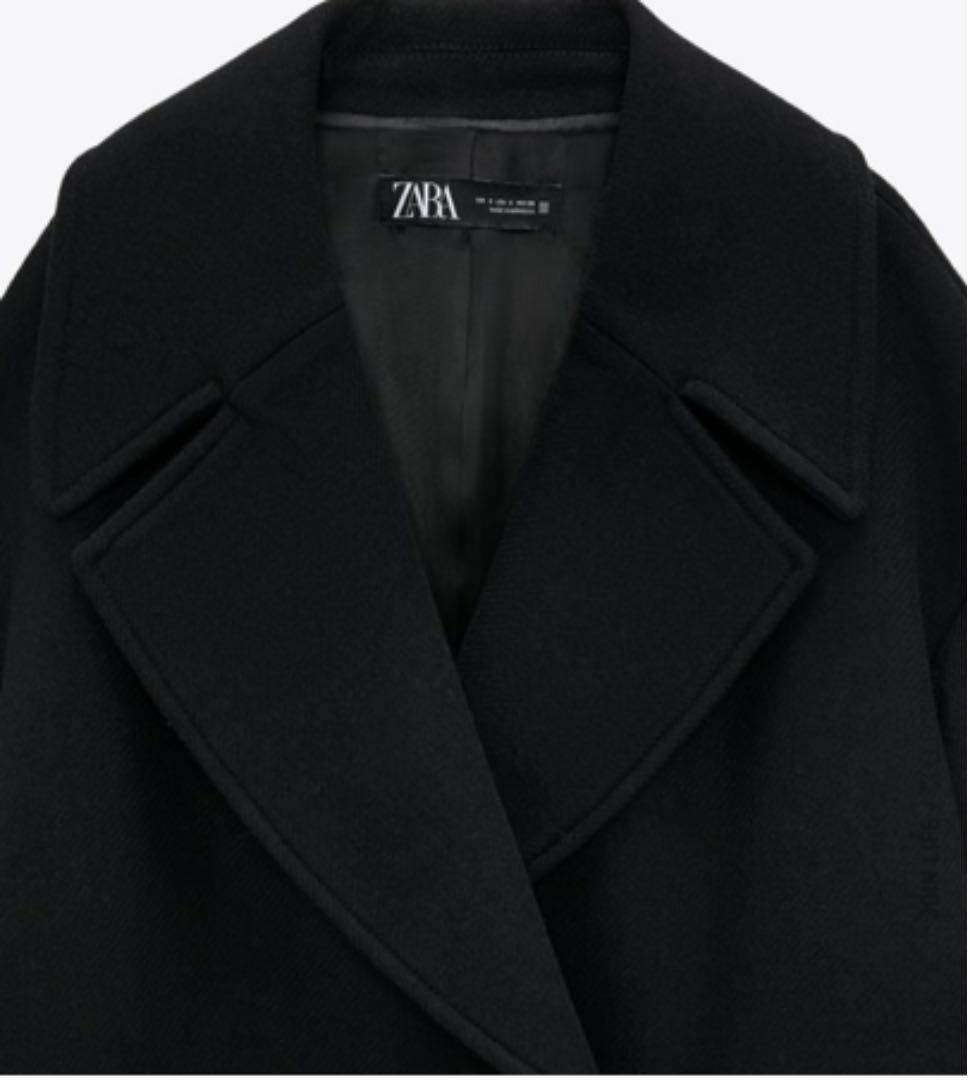 クラネ シャギーロングコート CLANE 黒 36 定価52920円 CLANE - ダブル