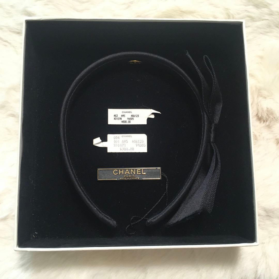 【箱あり美品】CHANEL/リボンカチューシャ/ヘアバンド/クラシック/レトロ