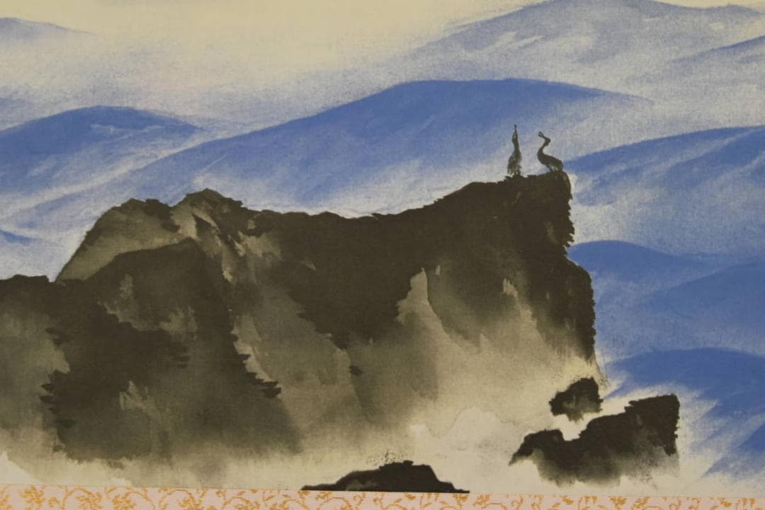 【複製】横山大観/海暾/日ノ出図/横物/工芸品/掛軸☆宝船☆Z-788